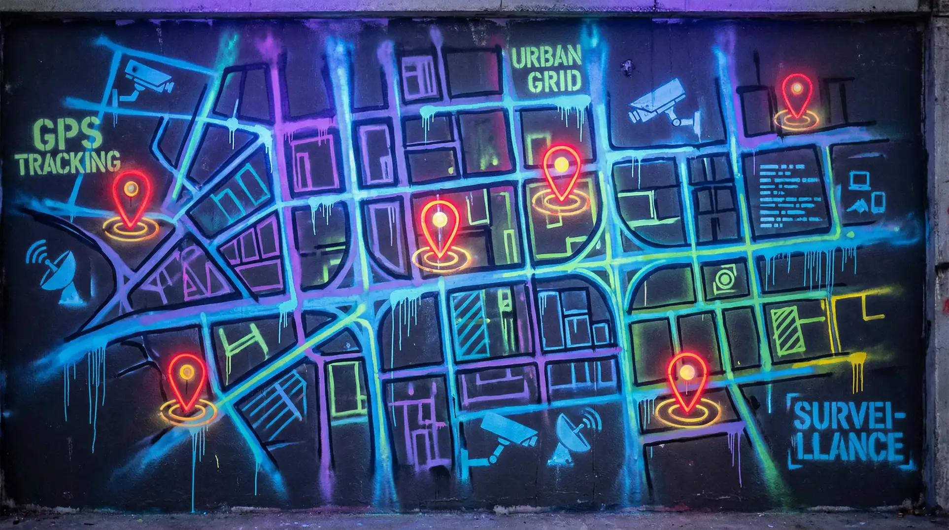 圣母在上第一季 狗仔追踪地图 - 城市涂鸦风格
